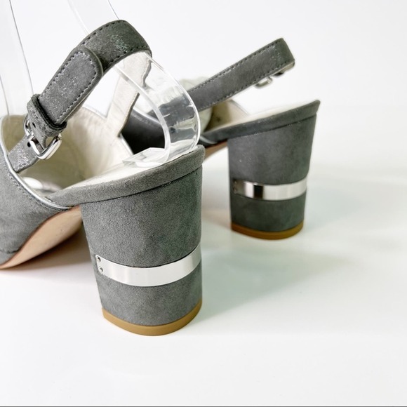 NWOB Stuart Weitzman Gray Block Heels SZ 8 - Picture 2 of 9